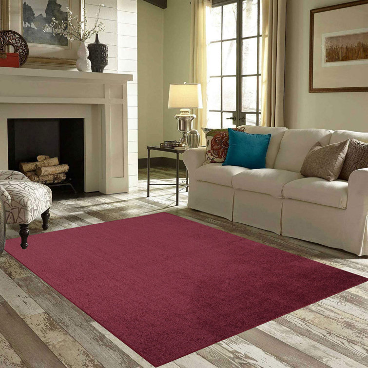 Latitude Run® Solid Colour Stair Treads Rug Cranberry - Wayfair Canada