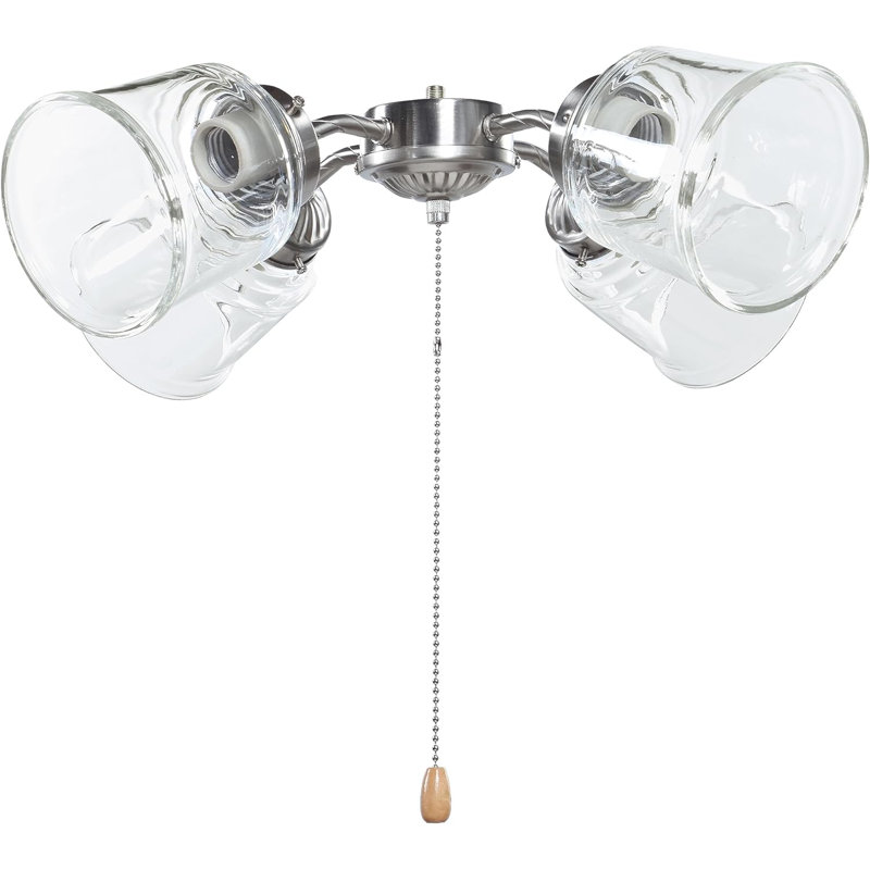 Aspen Creative C17A64C4EAC64851808D6430CA90E00E Style Clear Ceiling Fan Shade,2-1/4"Fitter,4-3/4"H x 4-3/8"Dia.,4PK