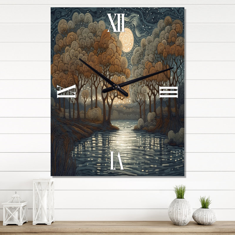 Jasmain - Horloge murale moderne Art déco, H 32 po x l 24 po x P 1 po
