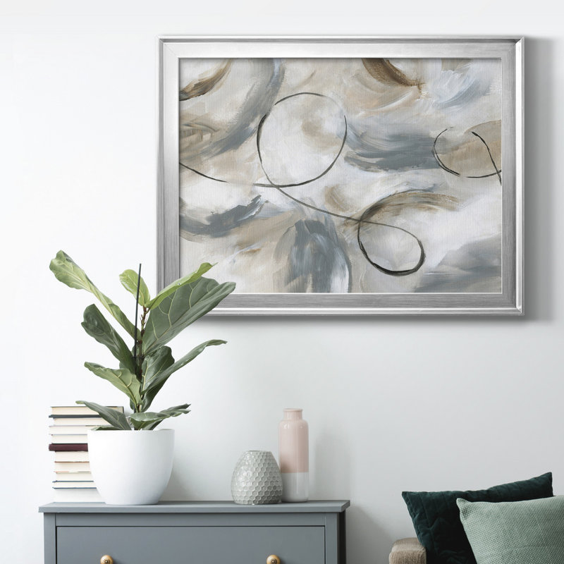 Staccato - Peinture sur toile encadrée, Argent, H 22,5 po x l 30,5 po x P 1 po