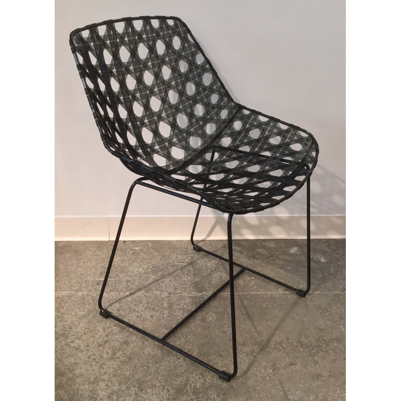 Black Metal Woven Indoor/Outdoor Side Chair