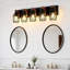 Applique murale de style industriel avec 5 lumières en bois et cage en bois pour salle de bain 31 po (ampoule non incluse)