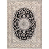 Azerbaijan Hand Knotted Wool Oriental Area Rug in Navy