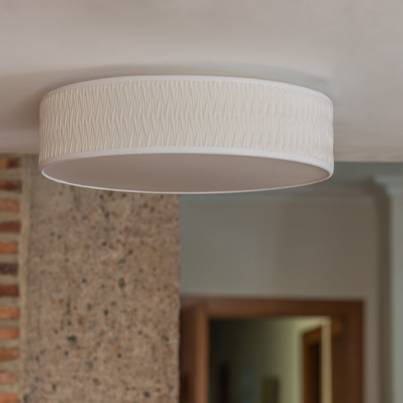 Once Fabric Flush Mount, White