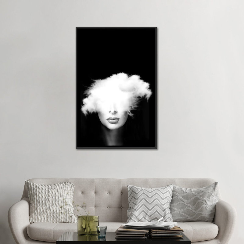 «Head in the Clouds», impression sur toile, H 26 po x l 18 po x P 1,5 po, Pas de tapis, Toile avec cadre noir