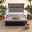 Double chaise longue de patio avec dossier réglable à 5 positions, auvent arqué, coussins amovibles et tables d'appoint cachées-133235457