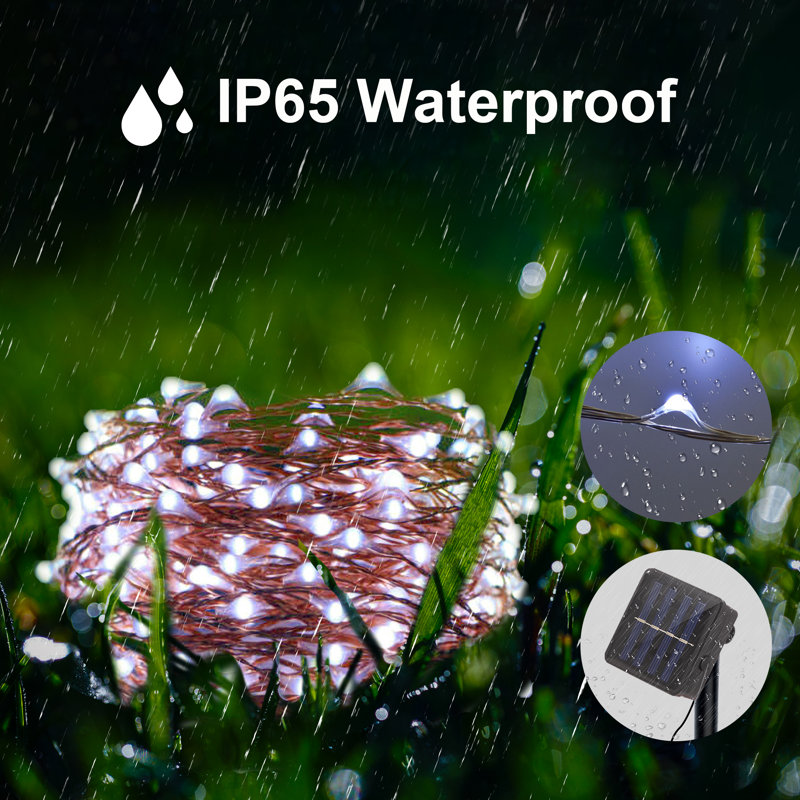 100 lumières 33 pi. Guirlande lumineuse à DEL blanche imperméable pour l'intérieur et l'extérieur