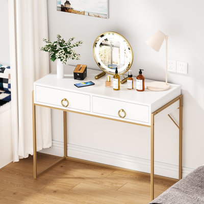 Bureau de coiffeuse avec 2 tiroirs de rangement Denerick