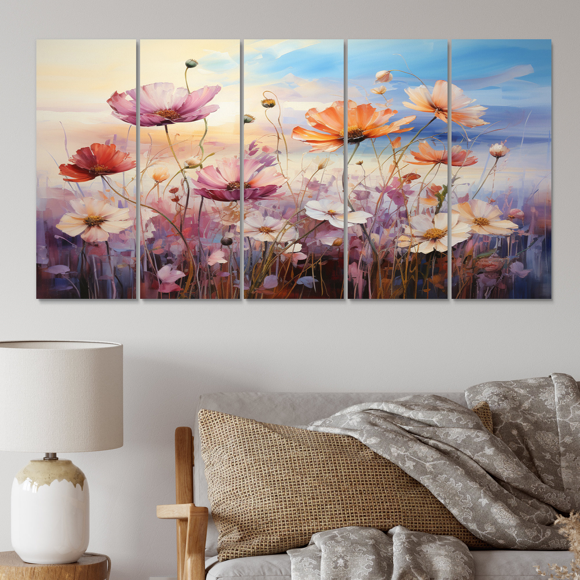 Wildon Home® Wildflowers Enchanted Field - Floral Canvas Print - 5 ...