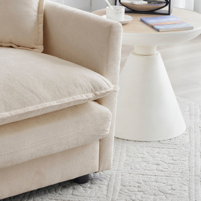 Canapé d'angle en forme de U avec pouf réversible, canapé trois places avec 2 poufs, canapé moderne et minimaliste en chenille douce pour salon