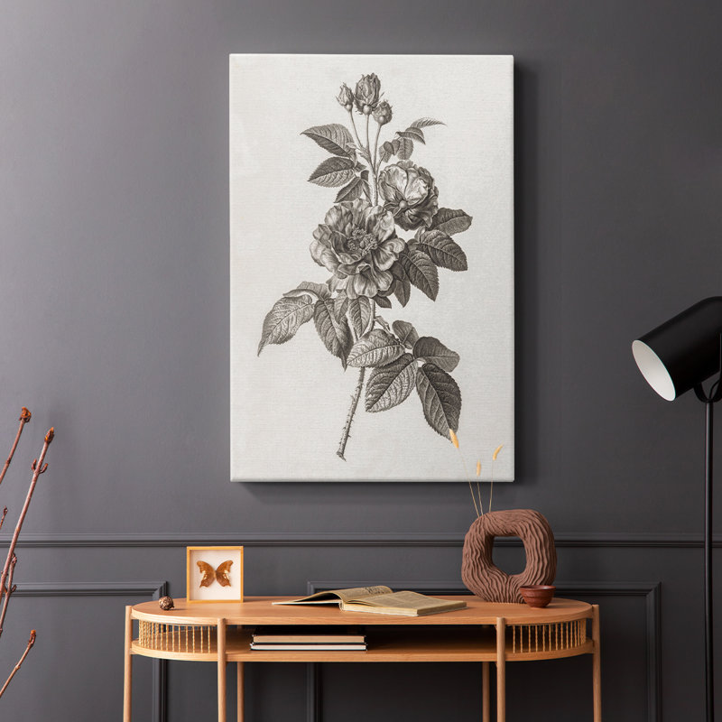 Imprimé floral rétro CCXVI - galerie enveloppée de cavas, H 18 po x l 12 po