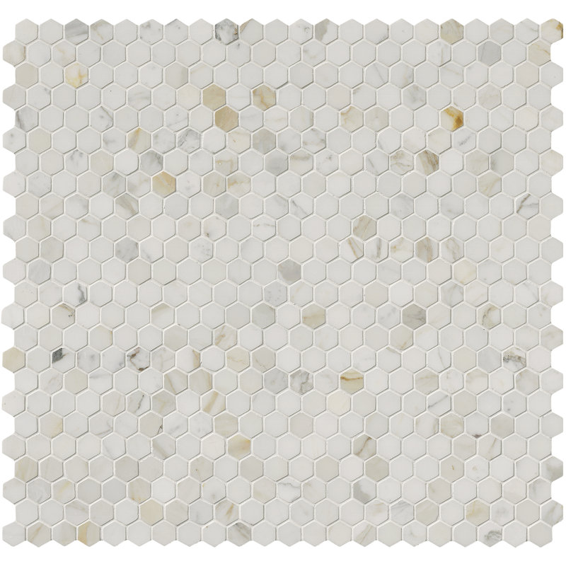 Carreau de mosaïque en marbre poli Calacatta
