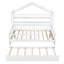 Lit double pleine grandeur avec lit gigogne, lit pour enfant avec 2 tablettes, conception de maisonnette, structure en bois de pin-133701912