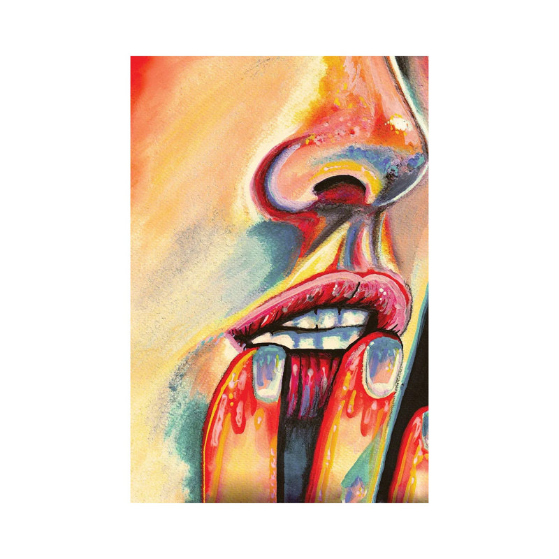 Neon Babe 1 Piece Wrapped Canvas Painting
