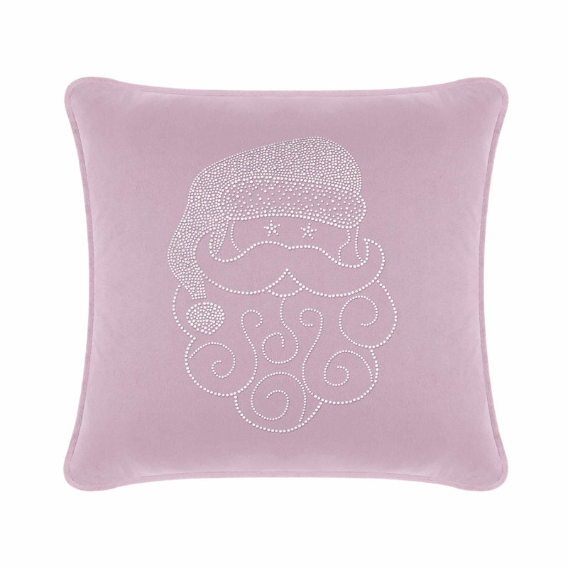 Coussin Sparkles Home Conception de Noël des Fêtes | Insertion de plumes | Lavable à la machine, Carré 16 po, Velours lavande