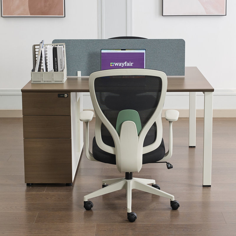 Okeysen 2 Person Benching Workstation, Modular Attachable Office Desk with Power Module & Cable Management