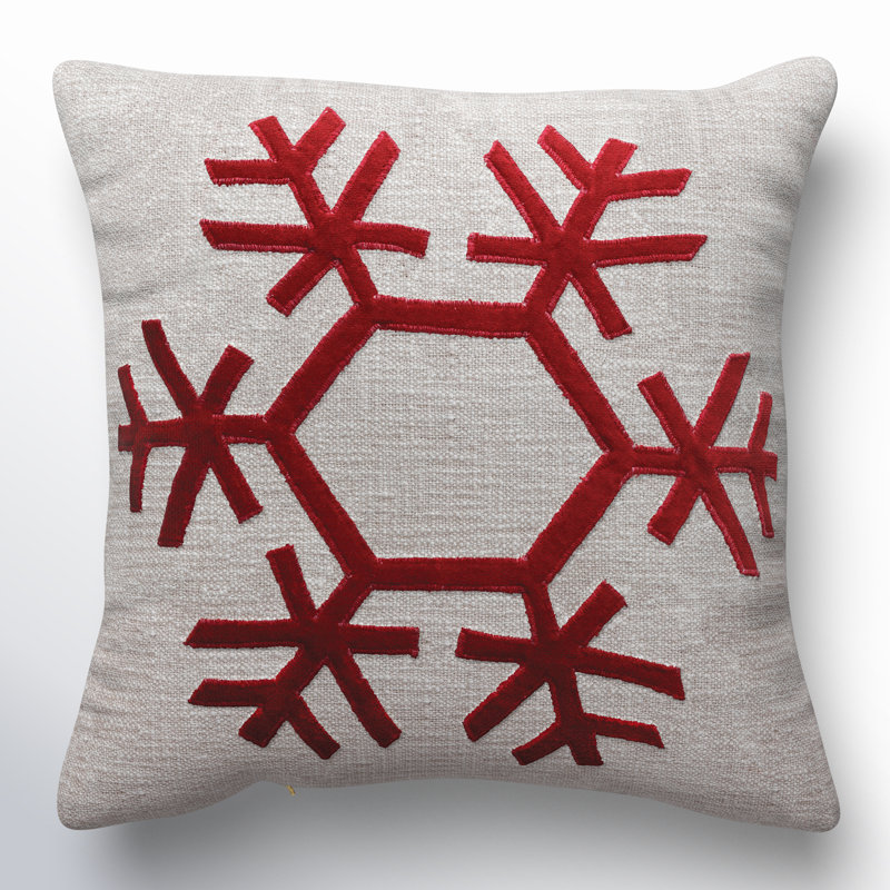 Barton Embroidered Cotton Throw Pillow