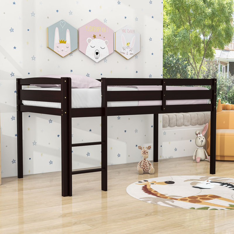 Harriet Bee Twin Wood Loft Bed With Ladder - Wayfair Canada