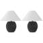 Lampe de table DEL minimaliste scandinave en fer et céramique 18,25 "Effie-12151675