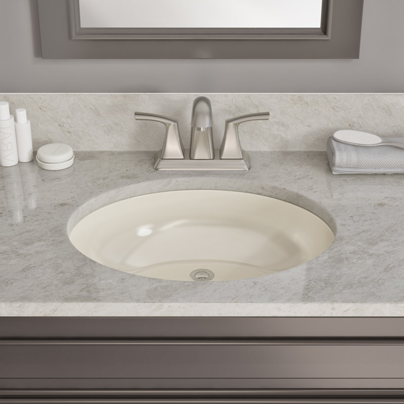 Bone Vitreous China Oval Undermount Bathroom Sink