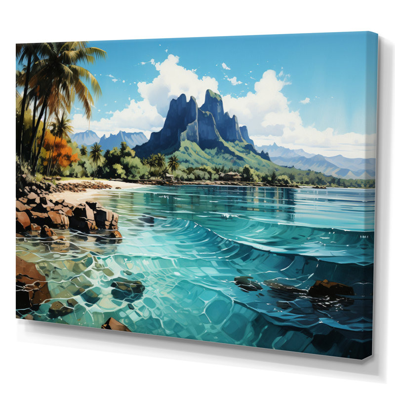 Bora Bora Beach, impression sur toile, paysage de l'océan tropical - Bora Bora Beach III, H 12 po x l 20 po x P 1 po