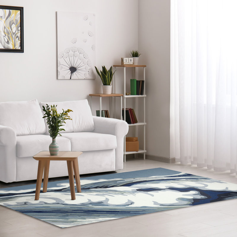 Junna Hand Tufted Abstract Indoor / Outdoor Rug, Rectangle 5' x 7'6"