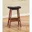 Tabourets de bar en bois massif et similicuir de style moderne du milieu du siècle-12512885
