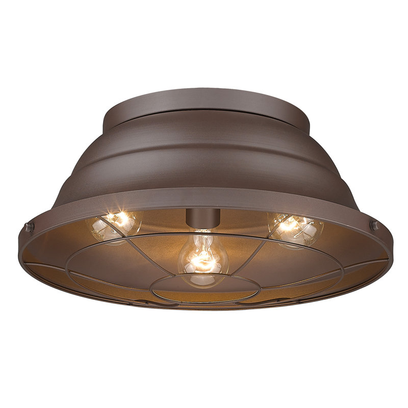 Worthing Flush Mount, Textured Bronze