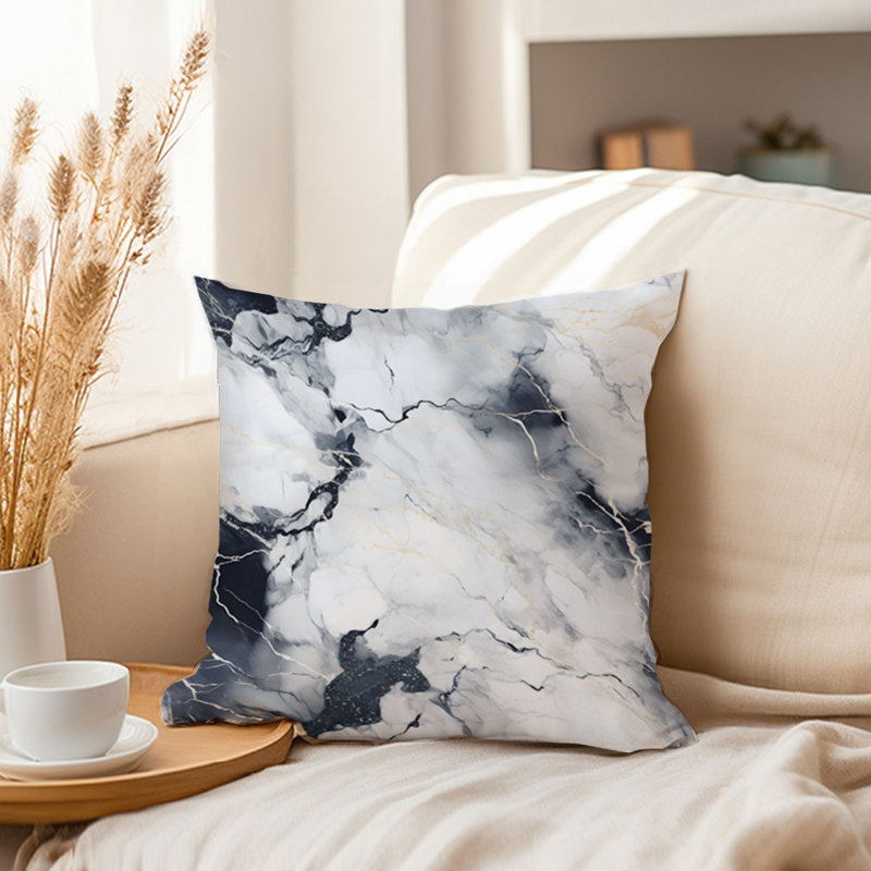 Abstract Marble Geodes Pattern I Modern Throw Pillow Cover, 16x16