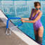 81 cm x 58 cm Stainless Steel Pool Handrail – 250 lbs Capacity, Silver Railing, Rustproof with Non-Slip Blue Grip, Complete Mounting Kit for Inground Swimming Pools