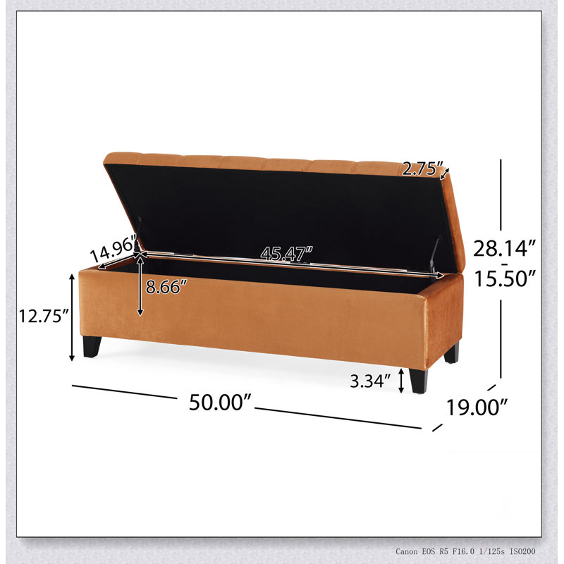 OTTOMAN DE RANGEMENT, Orange brûlé