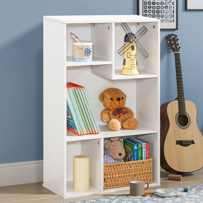 Ensemble de 3 bibliothèques blanches, simple bibliothèque noire à 15 cubes, petite armoire de rangement avec tablettes ouvertes