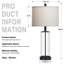 Lampe de table 26 po à contrôle tactile moderne en verre avec deux ports USB-1755798639-1776894567