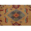 Tapis rouge / ivoire / vert en laine noué à la main de conception unique 8 pi 8 po x 11 pi 9 po New Age