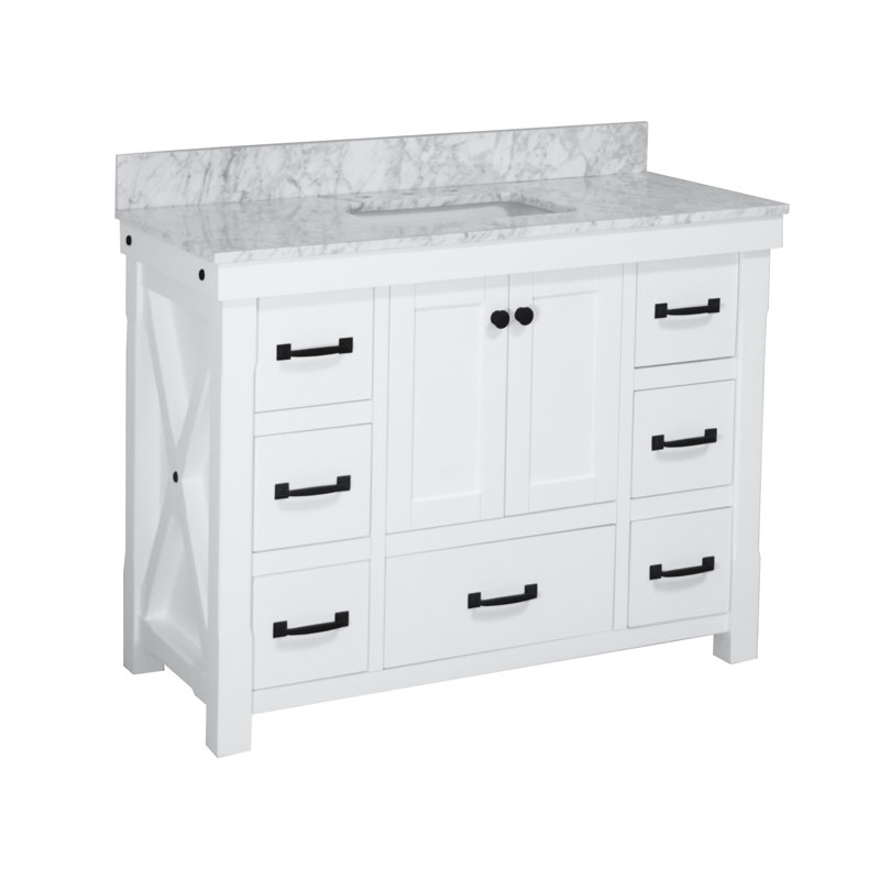 Meuble-lavabo simple l 48 po x P 22 po x H 35 po Galvan, Blanc