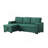 Green L - Shaped Sofa With Wooden Accent-1724026408