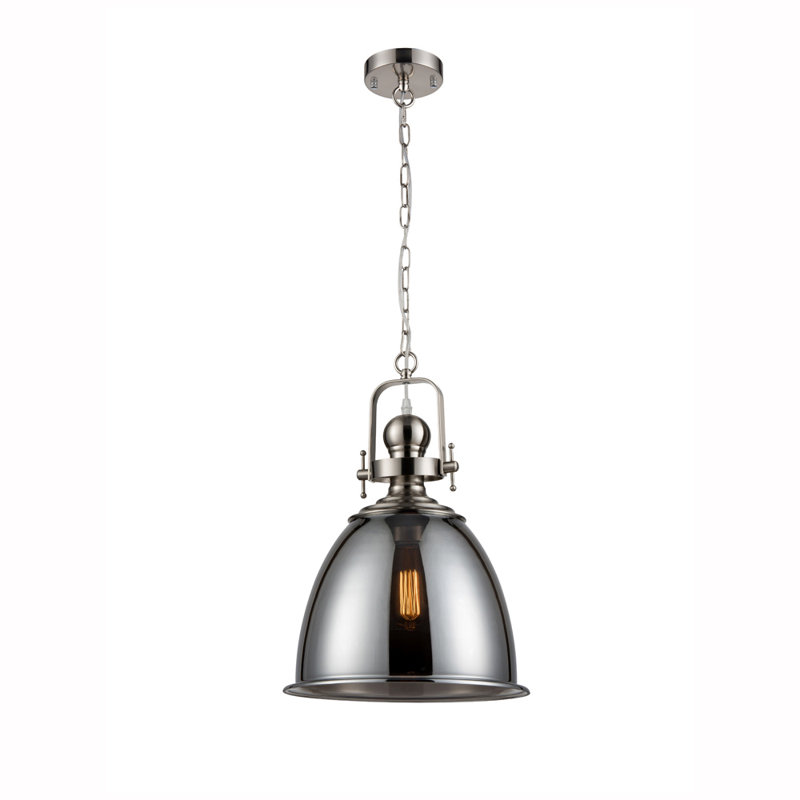 Cochran 1 - Light Dome Pendant, Satin Nickel, Black, Satin Nickel