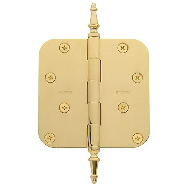 Steeple Tip for Square Corner Hinge, Lifetime Polished Brass