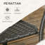 Table basse en rotin PE avec tablette de rangement