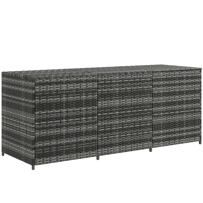 Outsunny 175 Gallon Outdoor Storage Box With Inner Liner, Gray