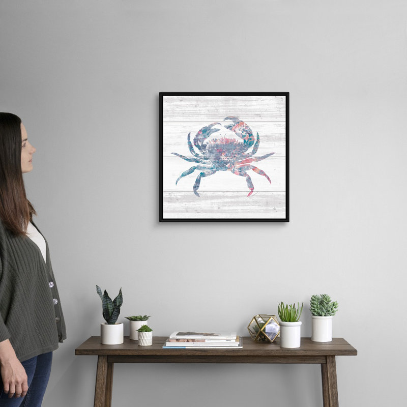 «Ocean Life I», art mural sur toile, Cadre noir, H 22 po x l 22 po x P 2 po