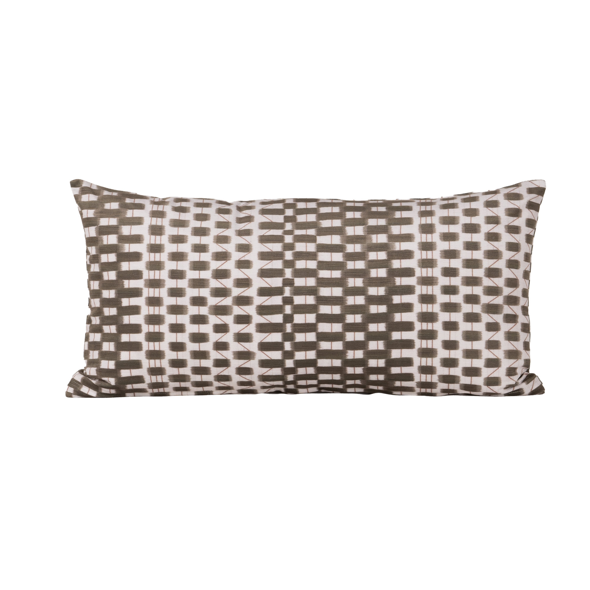  Checkered Throw Pillow, Rectangle 14"H x 36"W, Polyester, Green