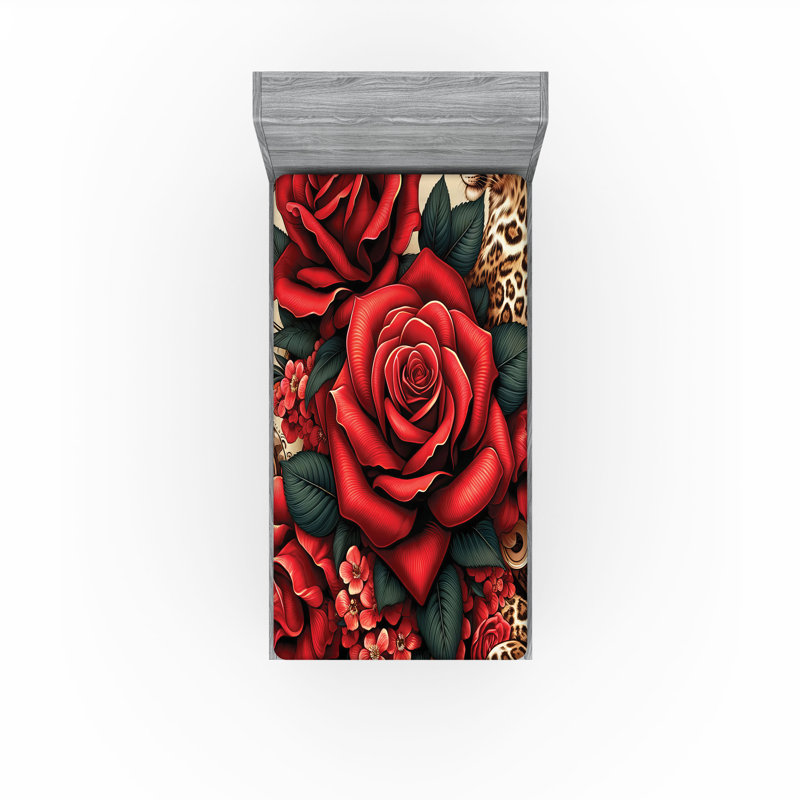Microfiber Floral Fitted Sheet, Twin XL Fitted Sheet