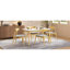 Ensemble de salle à manger 5 pièces, 1 table + 4 chaises, structure en bois d'hévéa, chaises ergonomiques et table en faux bois-1379095440-1379095471-1379095467