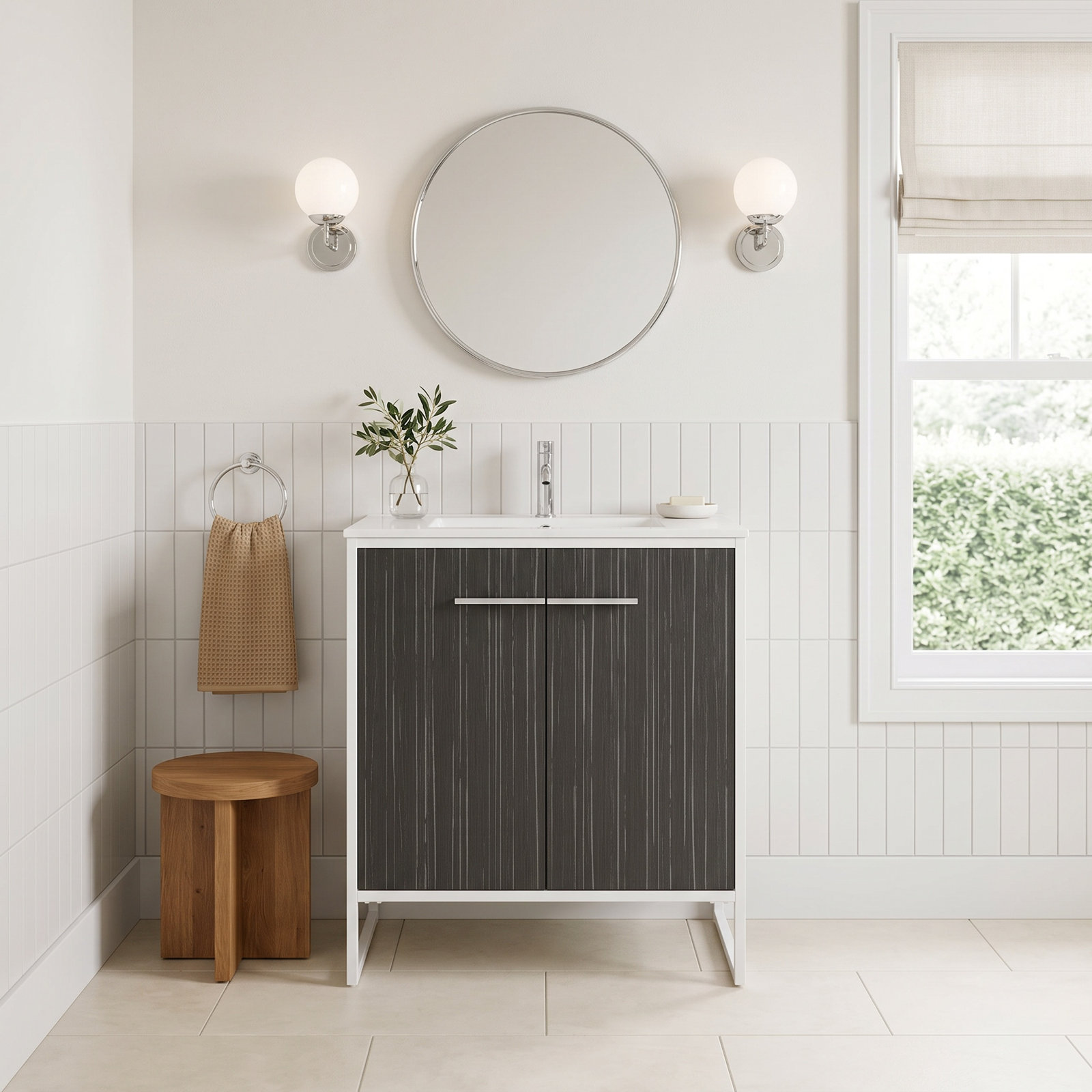 Saray 30'' Single Bathroom Vanity, Dawn Gray