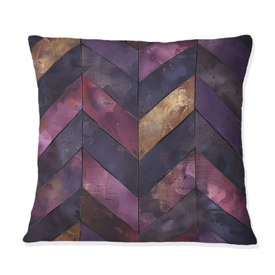 Coussin décoratif violet à motif de chevrons mauves I