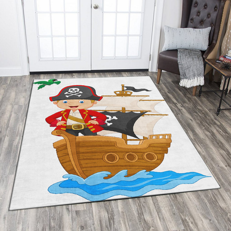 Stylish Woven Carpet (3.1 x 4.6 ft), 100% Polyester, Non-Slip Felt Dot Underside | Raschel Knitting, 0.4 in Pile Height | Machine Washable, Digital Print Design | Perfect for Living Room, Bedroom & Office Decor