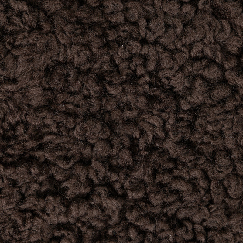 Oslo Ottoman, Cocoa Shearling, Vintage Brown Oak