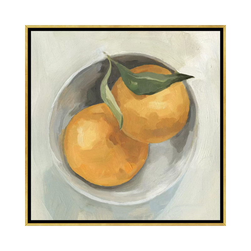 Fruit Bowl II - reproduction d'art murale - toile encadrée, H 18 po x l 18 po, Doré