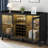 Ermo Wine Bar Cabinet with Led Light, Home Coffee Cabinet with Wine and Glass Rack-347748943